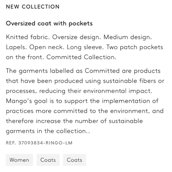 Mango Oversized Cardigan / Knitted Coat with Pockets (Coatigan) - Picture 6 of 10